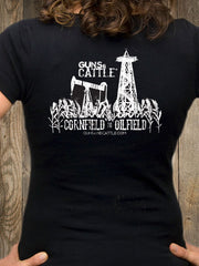 Woman's V-neck T-shirt - G&C CORNFIELD TO OILFIELD